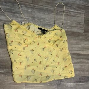 Forever 21 cropped top yellow